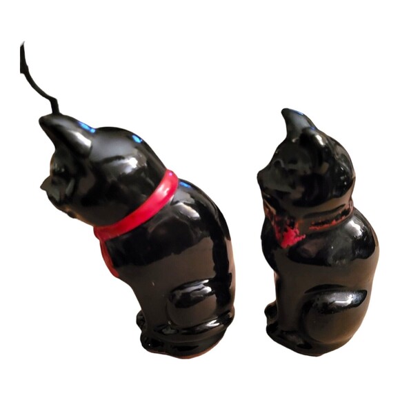 Vintage 1950s Shafford Black Cat Redware Salt & Pepper Shakers *READ* - Picture 11 of 11